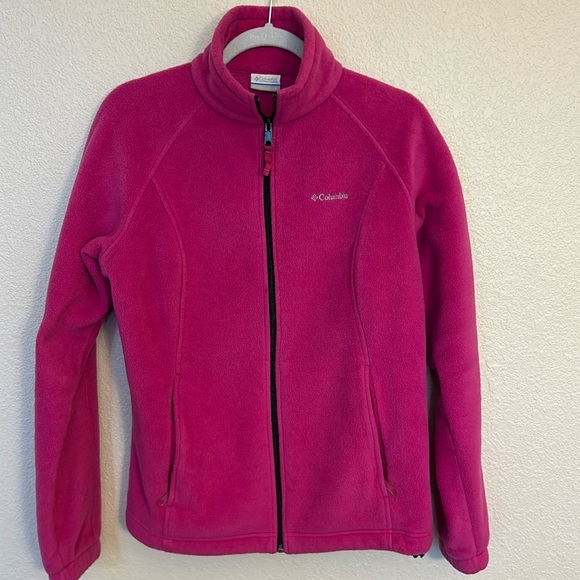 Women’s pink Columbia fleece full zip jacket size large. - Picture 1 of 6
